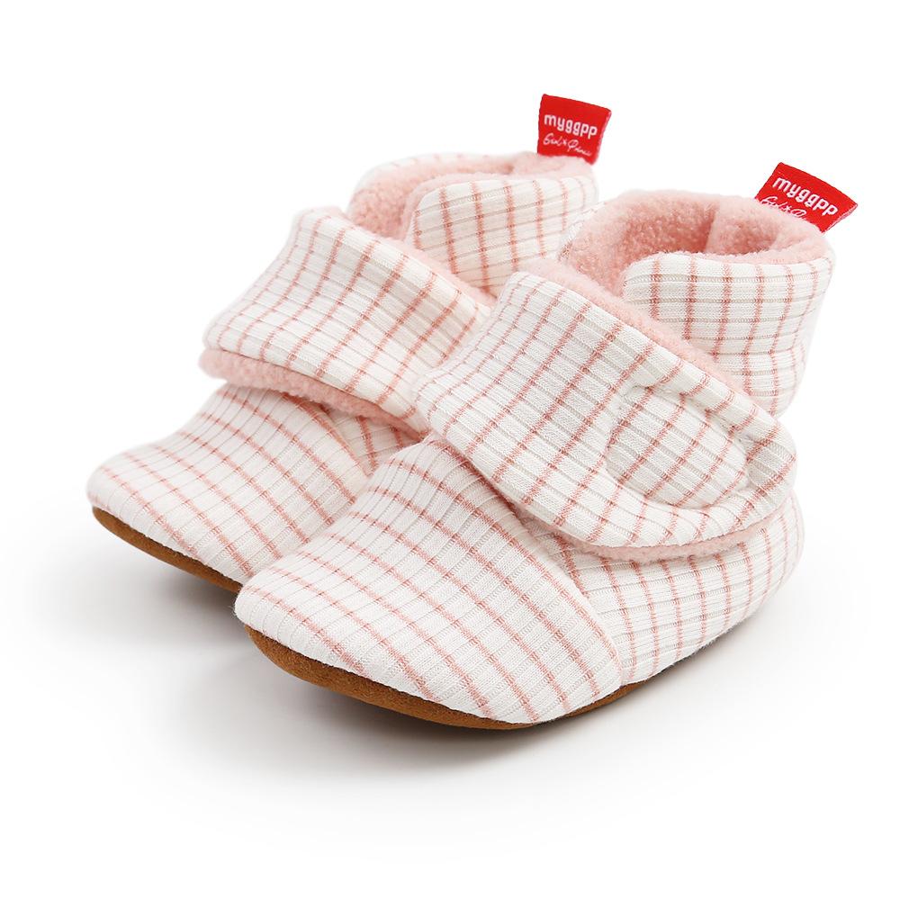 MYGGPP Autumn and Winter Striped Cotton Shoes Cotton Boots Baby Shoes Warm Shoes Baby Shoes Toddler Shoes