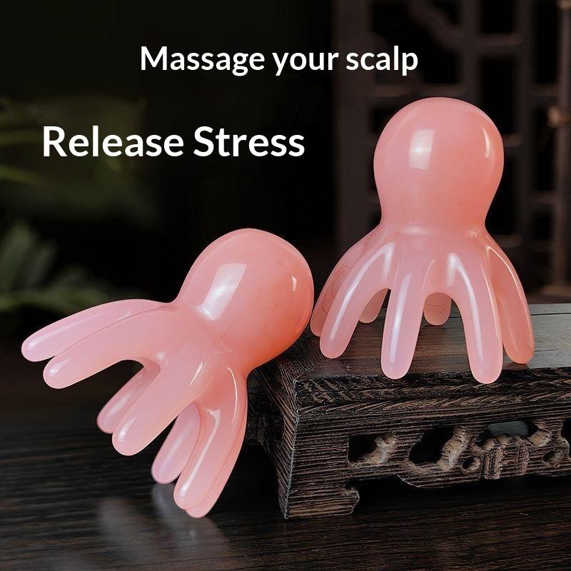 2Pcs Resin Octopus Massage Comb Head Meridian Scraping Scalp Massager Spa Gua Sha Massage Comb Fatigue Relief Massag