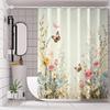 Waterproof Shower Curtain, Ladies' Rustic Shower Curtain, Creative Flower Pattern Design Shower Curtain, Suitable for Bathroom