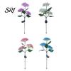 Solar Powered Garden Lamps 3-Head Hydrangea Flower Light with Colorful LEDs Waterproof Outdoor Stake Lights Lamp for Yard Patio Walkway Energy-Saving