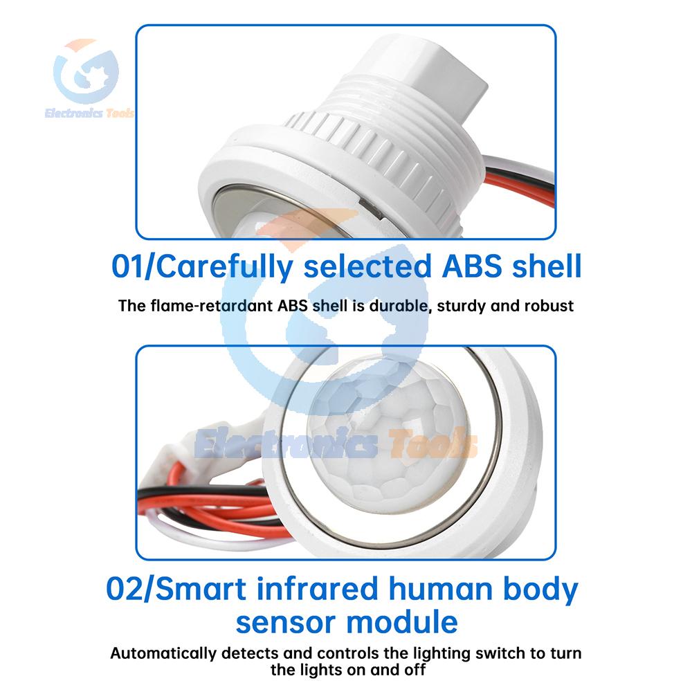PIR Infrared Human Body Motion Sensor Switch Lens Design 5-8M Detection DC 3.5-24V Light Control Detector Module Home Indoor