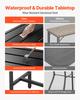 VEVOR Outdoor Bar Table, 140 x 37.5 cm Patio Bar Table, Waterproof Top & Sturdy Metal Frame, Rectangle Counter Height Dining Tables