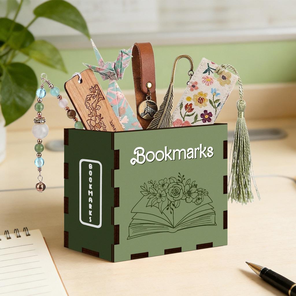 Bookmark Storage Box  Wooden Desktop Storage Box Desktop Organizer Box Exquisite Minimalist Storage Container For Desktop