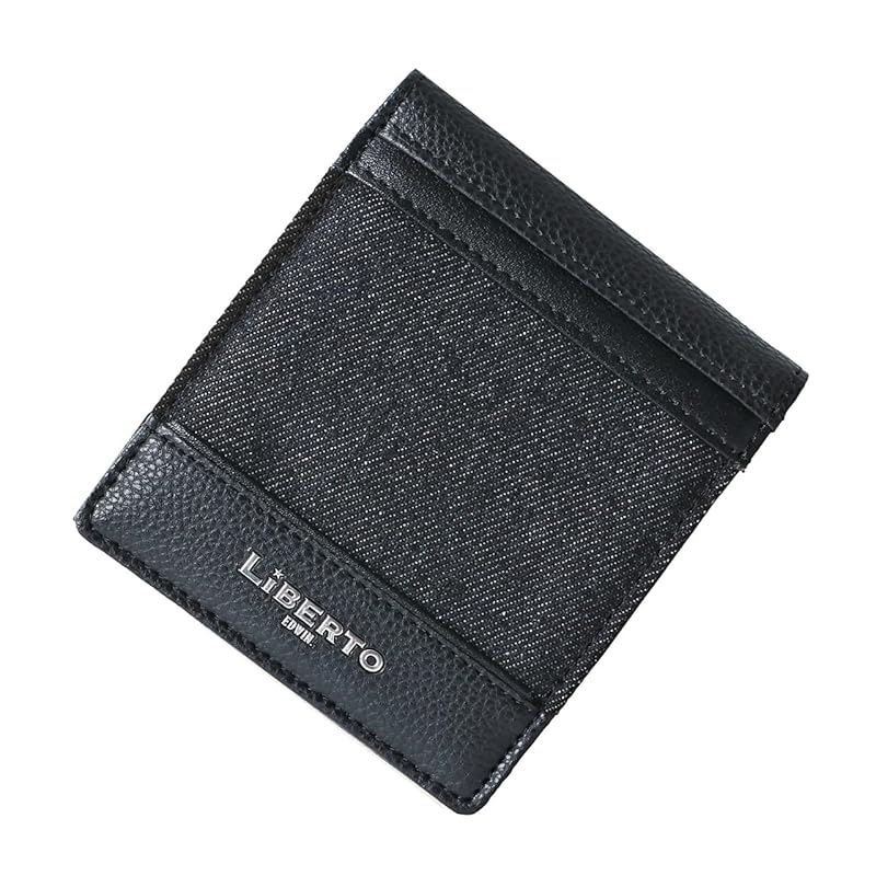 

[Liberto Edwin] wallet men s bi-fold switching wallet bifold wallet fold wallet denim black Free