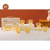 Eight Pavilion Amber Glass Cup 6-Piece Set
