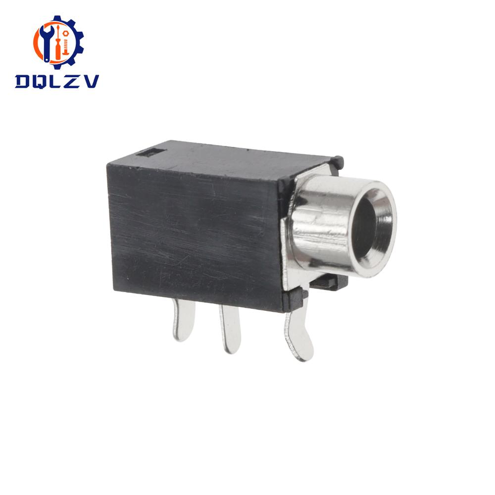 PJ-316 3,5mm Buchse 3-Pin Stecker Audio Kopfhörer Mono 3,5 mm Buchsenklemmen Leiterplattenmontage Stecker Schwarz PJ316