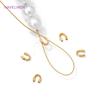 50/100pcs 18K Gold Plated Brass Wire Guard Guardian Protectors Loops U Shape Clasps Connector,DIY Jewelry Making Accessories