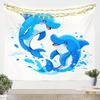 Cartoon Dolphin Tapestry Kawaii Ocean Sea Animals Tapestry for Girls Boys Teens Bedroom Sealife Creature Printed Wall Tapestry