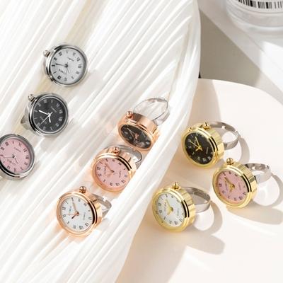 Couple Watches Finger Ring Watch Round Quartz Watches Creative Finger Clock Ring  Women