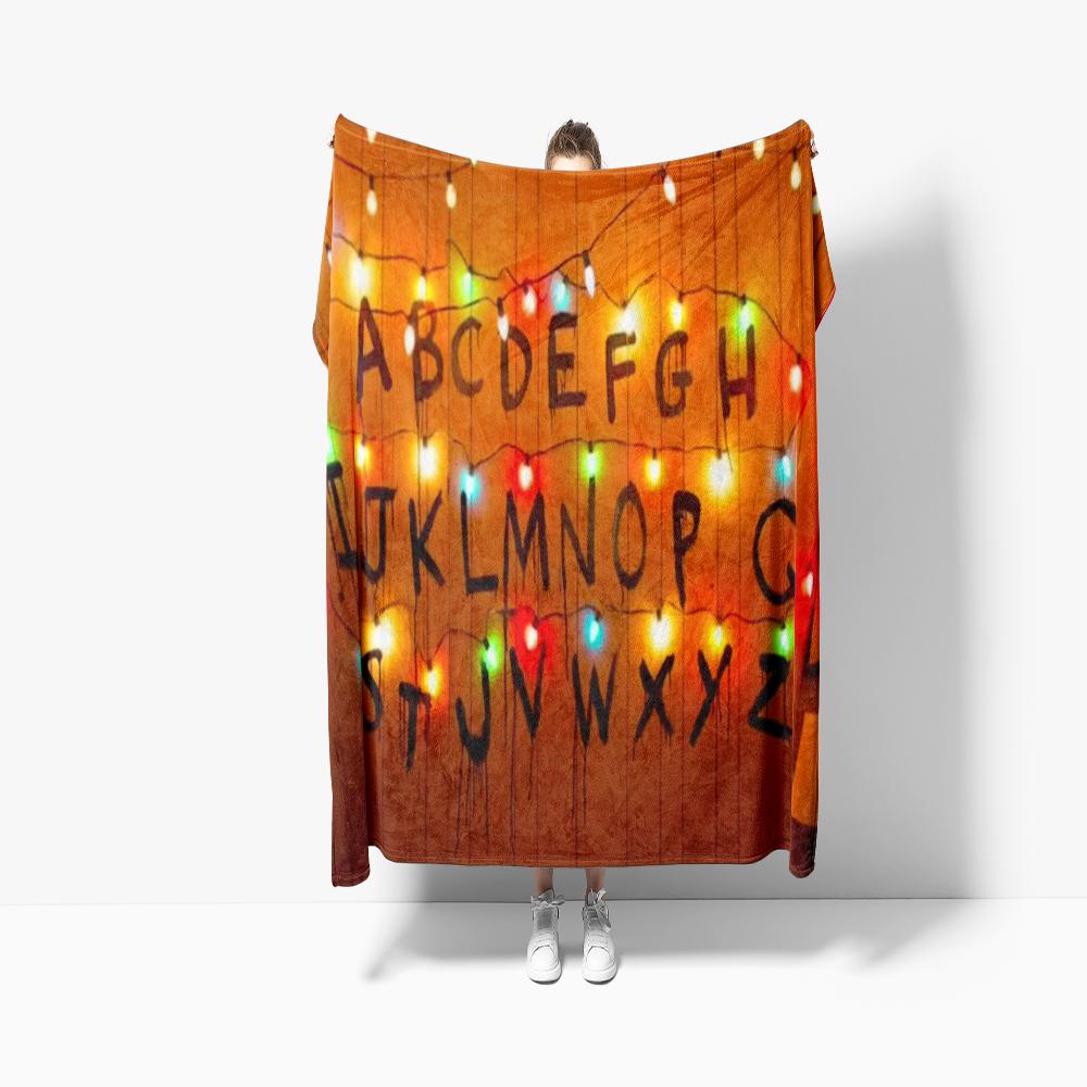 SSStranger Things Alfabēta Flaneļa Pleds, Gultas