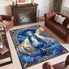 Virgin Mary Theme Crystal Velvet Rug Personalized Custom Name Text Soft Floor Mat Home Decor