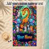 Animals Theme Soft Beach Towel Personalized Custom Name Text Towel Portable for Beach Pool Travel