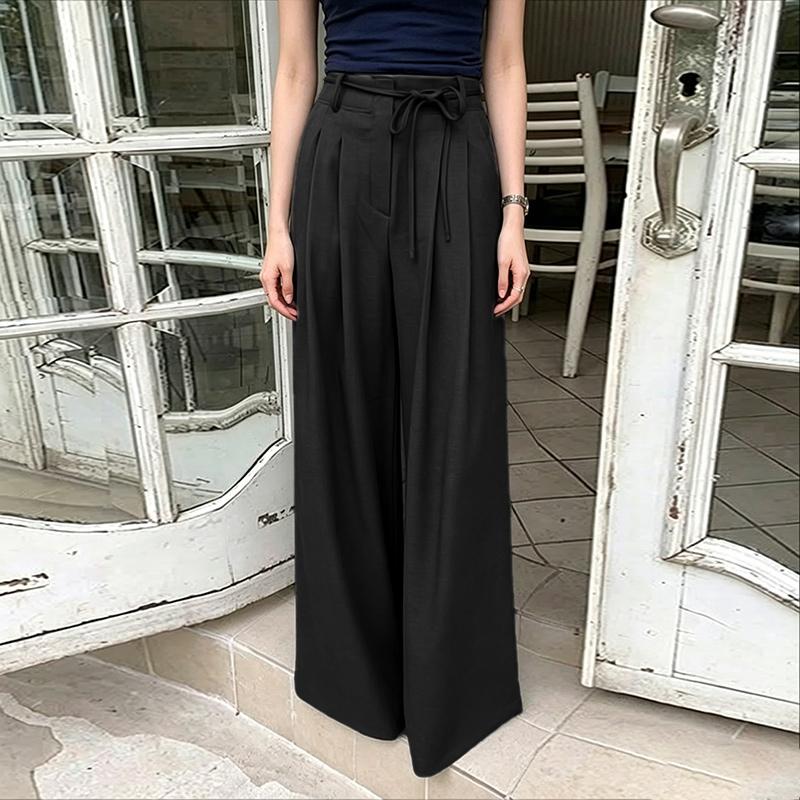 ZANZEA Womens Casual Solid Color Loose Commute Wide Leg Pants