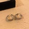 Elegant Silver Metal C-Shaped Multi-Layer Coil Earrings for Women - High-End Niche Design