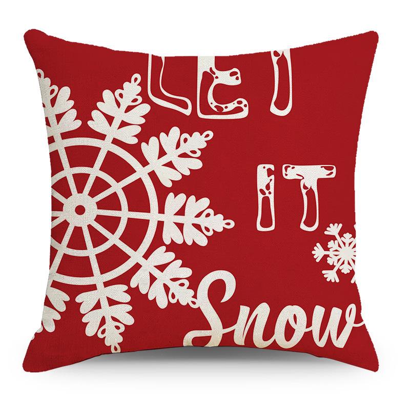 Christmas Linen Pillowcase: Home Sofa Decor & Car Lumbar Support Cushion Cover