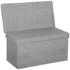 Foldable Storage Box With Backrest And 77L Compartment Fabric Cover 76x50x73 Cm Gray