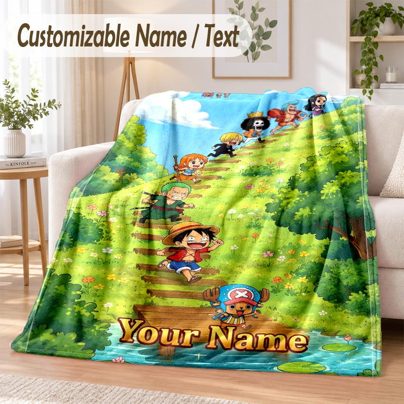 One Piece Custom Name Flannel Throw Blanket Soft Warm for Sofa Bed Indoor Home Use