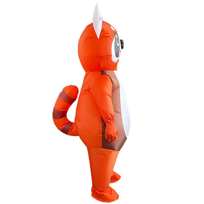 Orange Panda Inflatable Holiday Costume for Christmas, Easter, and Parties - Fun Performance and Role Play Outfit