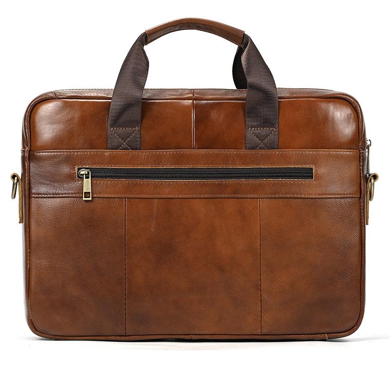 Men's Business Briefcase Fit 15" PC Genuine Leather Handbag Real Leather Male Laptop Handbag A4 Office Man Crossbody Bag