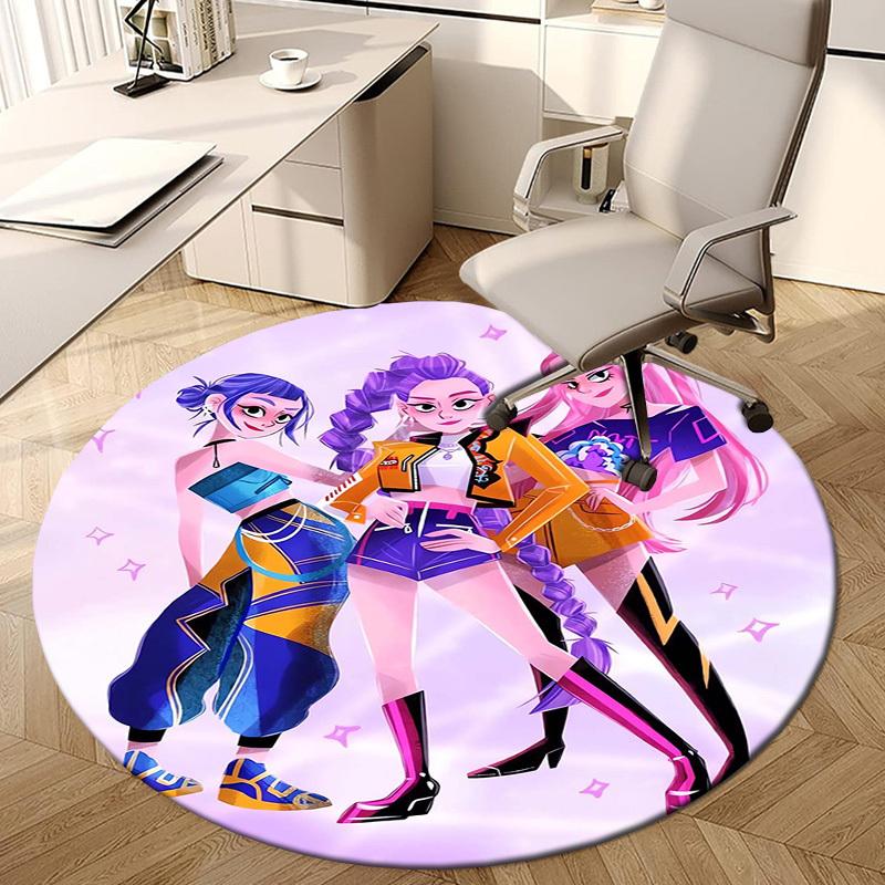 1pc Colorful Fashion Trio Round carpet, Made of Polyester,Perfect for Decorating Office Chairs, Living Rooms,Vibrant Decorative Rug