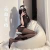Romantic Stockings with Four-sided Opening, No Need To Take Off, Carved Hollow, Sexy and Seductive Pantyhose, Stockings, European-style Uniform For...