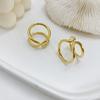 Gold Color Double Layer Line Rings For Women Simple Sell Resizable Rings Cool Party Jewelry Wholesale