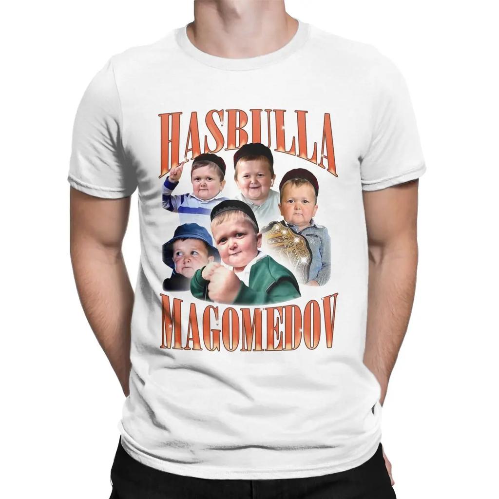 Men's Magomedov Vintage Homage Funny T Shirts Hasbulla Khabib Pure Cotton Tops Short Sleeve Round Collar Tee Shirt T-Shirt