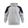 Men's Color Block Raglan Hoodie, Contrast Spliced Textured Long Sleeve Drawstring Pullover Hooded Sweatshirt with Kangaroo Pocket