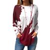 Damenmode Lockerer Rundhals Halloween-Druck Langarm T-Shirt Top Pullover