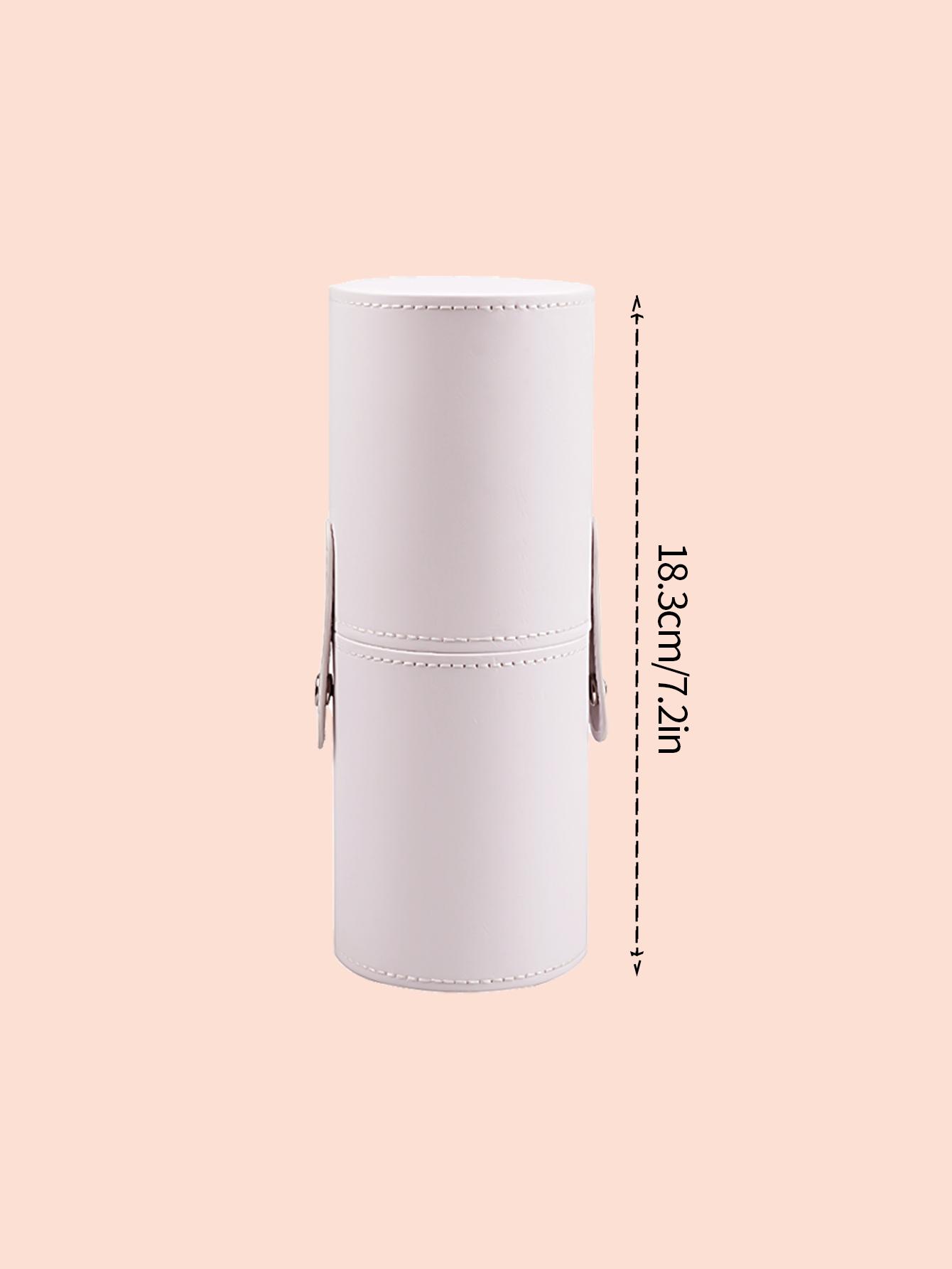 

1 шт. портативный пуш-кнопочный PU кожаный стакан для хранения кистей для макияжа с крышкой, большой вместимости, настольный дорожный инструмент для хранения макияжа