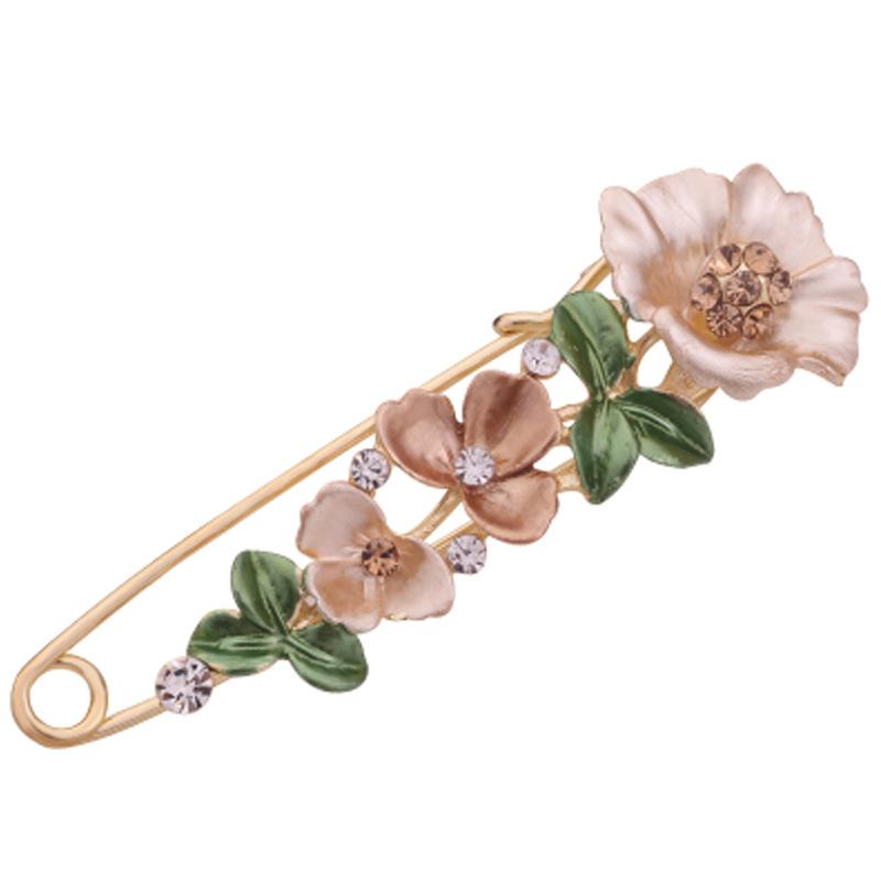 

1 шт. Большая брошь в богемном стиле, блестящая брошь, булавка для пальто, защита от оголения, пряжка для шелкового шарфа, пряжка для шали, булавка, универсальная корсажная брошь Tulip шампанского