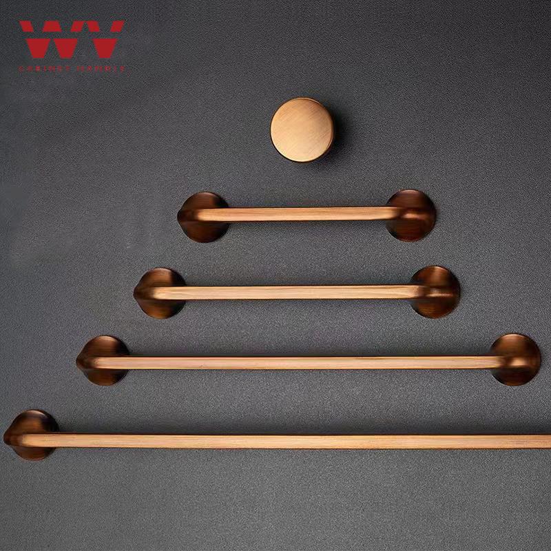 WV Yellow Bronze Furniture Handle Vintage American Style Brass Kitchen Drawer Cabinet Knobs Door Pulls Furniture Hardware