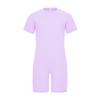 Barn Jenter Gutter Adaptivt Tøy Rund Hals Kort Ermet Glidelås i Ryggen Ensfarvet Jumpsuit