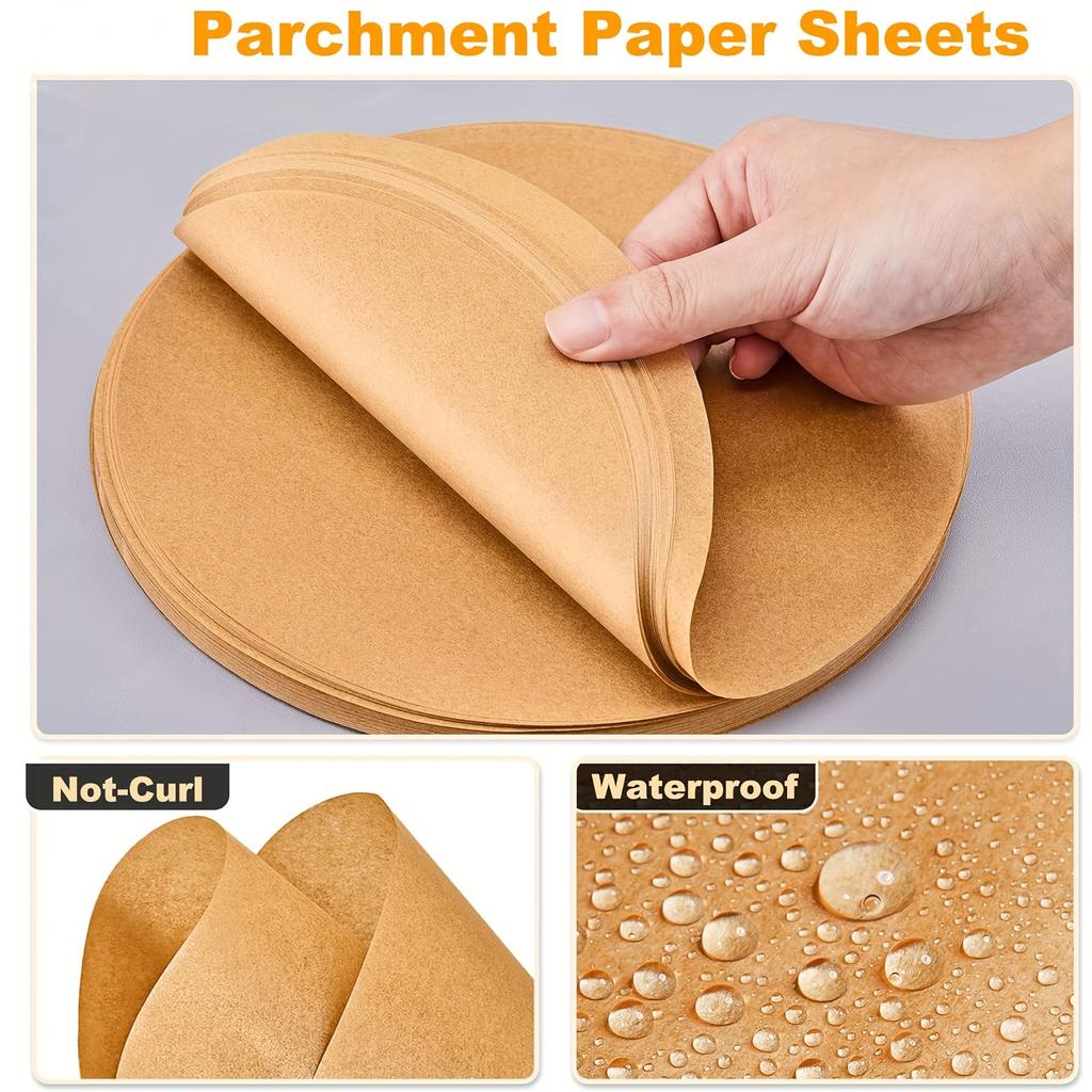 50/100PCS Non-Stick Round Baking Papers for Baking, Grilling, Steaming, Air Fryer, Microwave Baking Tools Kitchen Accessories