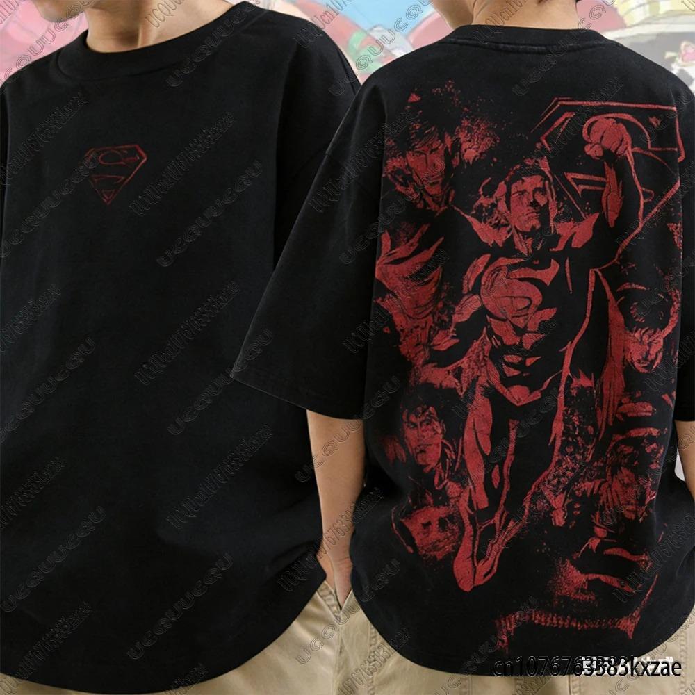 Super-man Print Tshirts For Adult_Kids Summer New DC Comic Short Sleeve Tshirt Cool Boys Girls Tees Fashion Parent Child Clothes
