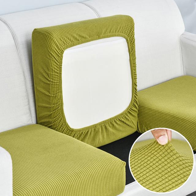 

Жаккардовый чехол на подушку дивана для гостиной, моющийся, съемный, эластичный чехол на диван из полар-флиса, L-образный, угловой, для кресла с подлокотниками, чехол Normal Size1(S)-1pc зелёный