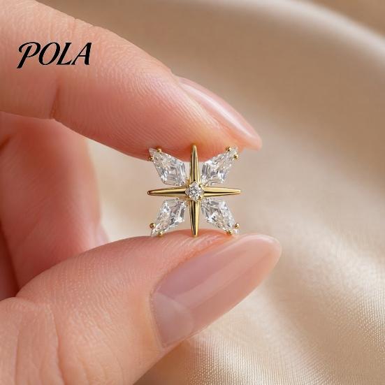 Brooch Pin with Invisible Safety Buckle, Star Shape Lapel Cubic Scratch Resistant Zirconia Rhinestone Accent, for Suits Shirts Wedding Formal
