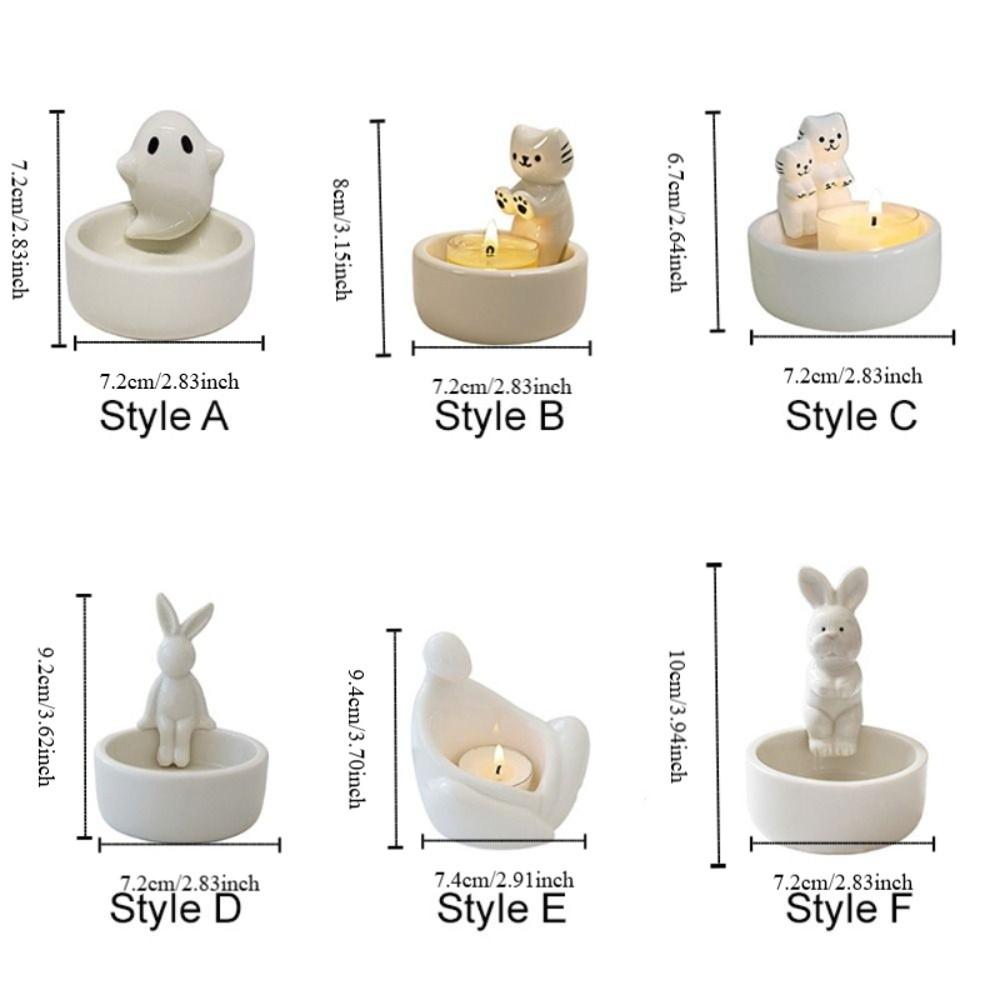 Ceramic Cartoon Animal Candle Holder Nordic Style Desktop Candelabrum Tealight Holder Home Decor