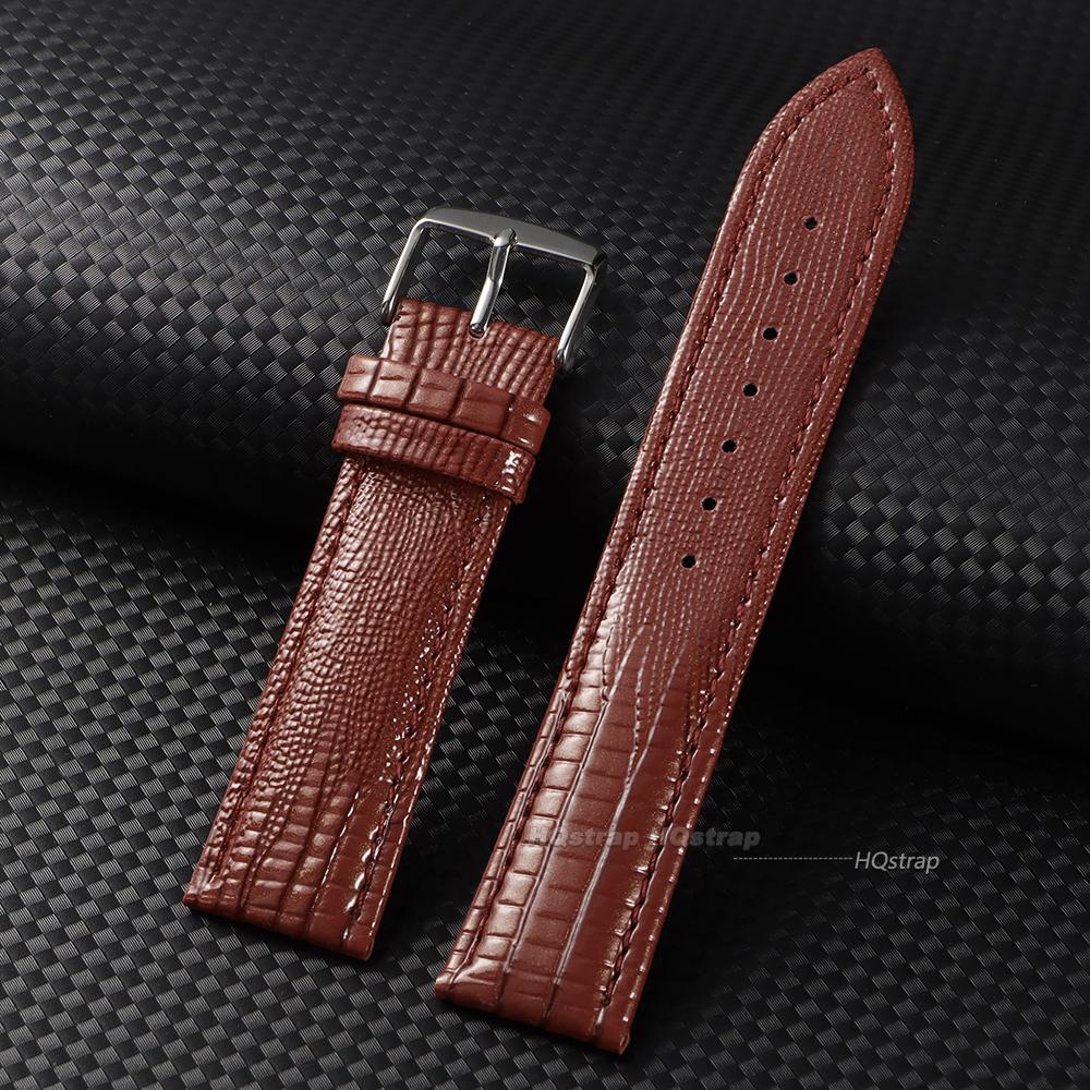 

18mm 20mm 22mm Leather Watch Band for SmartWatch Strap Lizard Pattern Men Women Business Wristbelt Waterproof Sport Wristband 22mm