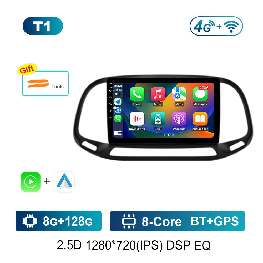 9 Inch Car Video Multimedia Player Android System GPS Navigation for Fiat Doblo 2015 - 2019 Carplay WiFi Touch Screen Bluetooth
