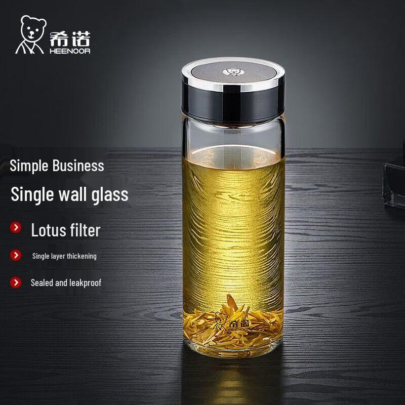 Heenoor Men s Portable Glass Tea Cup with Filter