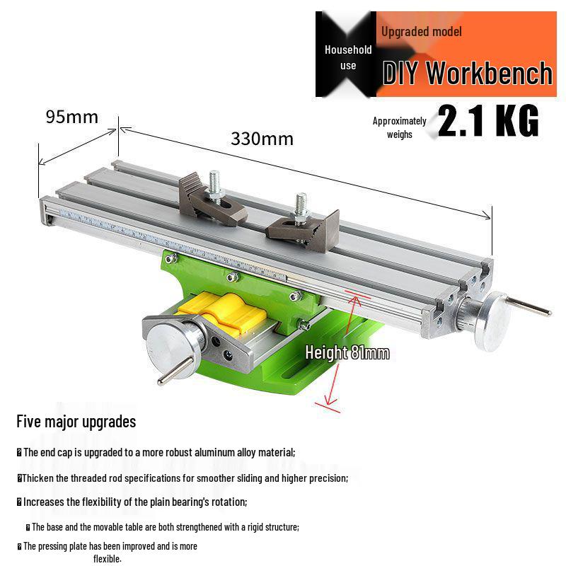 High-Precision Multi-Function Milling Machine Vise with Cross Slide Table and Drill Press Holder