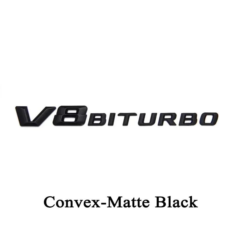 3D ABS Schwarzes Logo V8 BITURBO Emblem Auto Kotflügel Abzeichen Für Mercedes Benz C63 G63 E63 S63 W222 W223 W213 W212 W205 W204 Zubehör