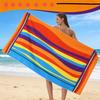 Rainbow Stripe Print Absorbent Beach Towel Soft Skin Friendly for Beach Yoga Bath Pool Perfect Gift for Friends Family