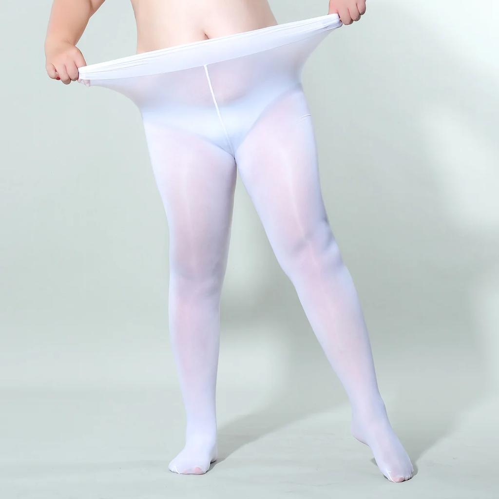 Plus Size Tights Pantyhose for Women High Waist Stockings Oil Shiny Pantyhose 1X 2X 3X 4X 5X Polyester Woven Thin Hosiery