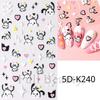 5D Embossed Nail Art Stickers Sun Flower Nail Decals Engraving Floral Nail Slider Tips
