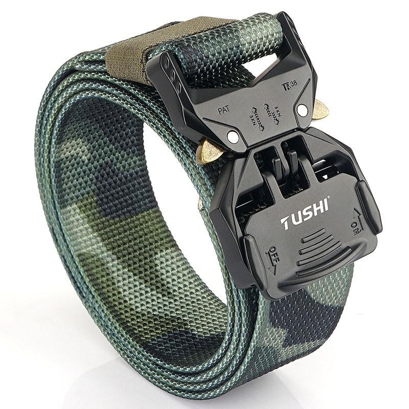 Quick Release Buckle Men s Nylon Belt Outdoor CS Equipment Quick-drying Pants Knitted 125cm