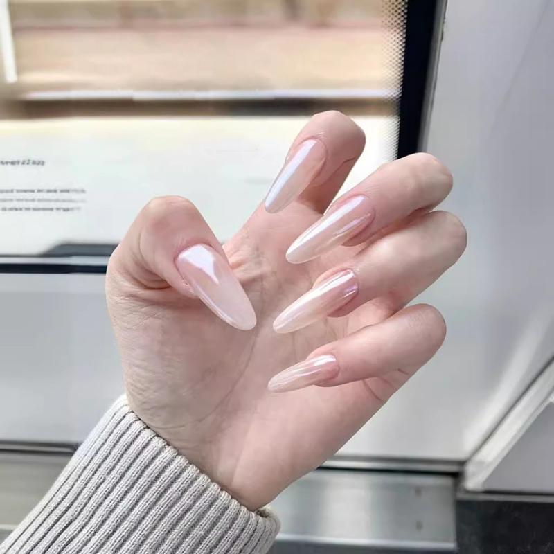 Chrome Pearl White Mirror Nail Powder 1g Pigment For Nail Art Rubbing Shell Effect DIY Manicure Salon Long Wearing Shine