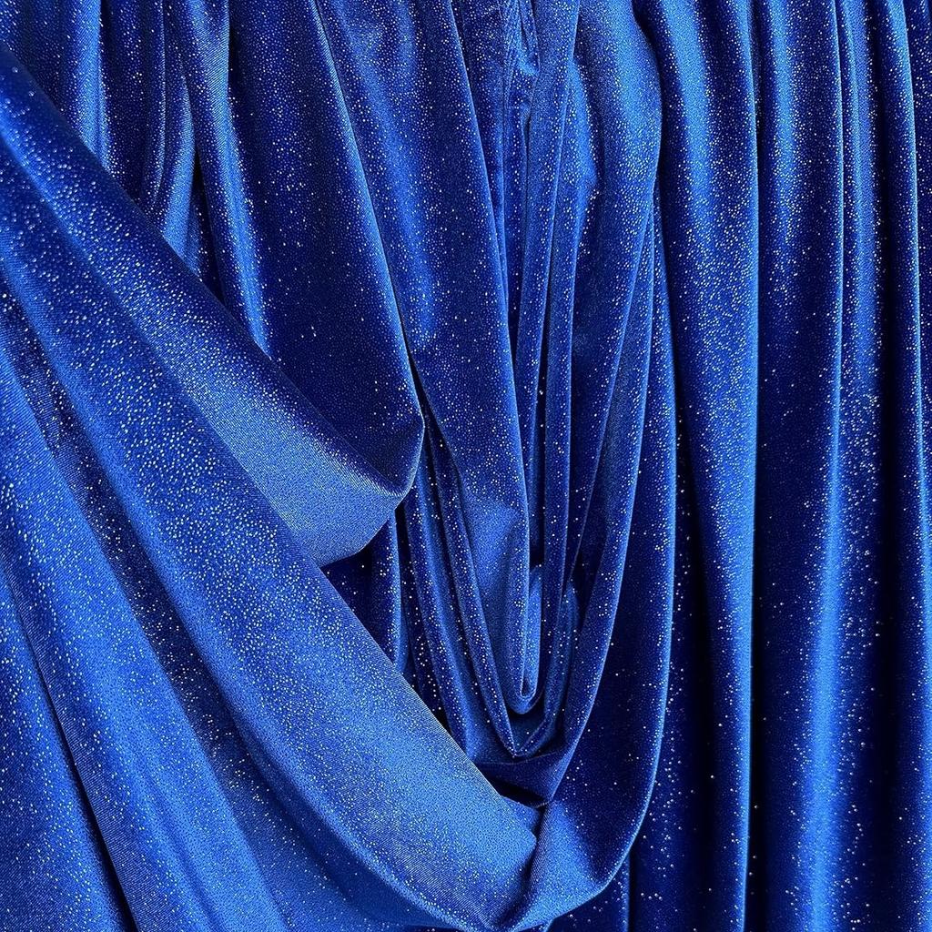 Glitter Velvet Fabric Soft Stretchy Cloth, Shimmer and Shine with Metallic Sparkle, Perfect for Dressmaking Costumes Upholstery