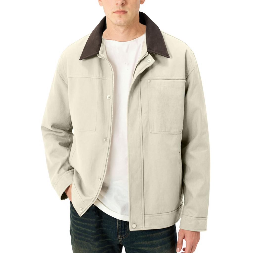 Men's  Outdoor  High Quality  Leisure  Loose  Flip Collar  Charge Ahead  Jacket  Coat